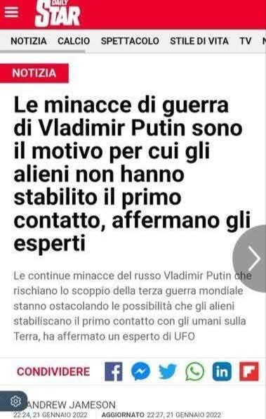 BeatClaudio's tweet image. Quindi 
Putin Vs Alien 1-0