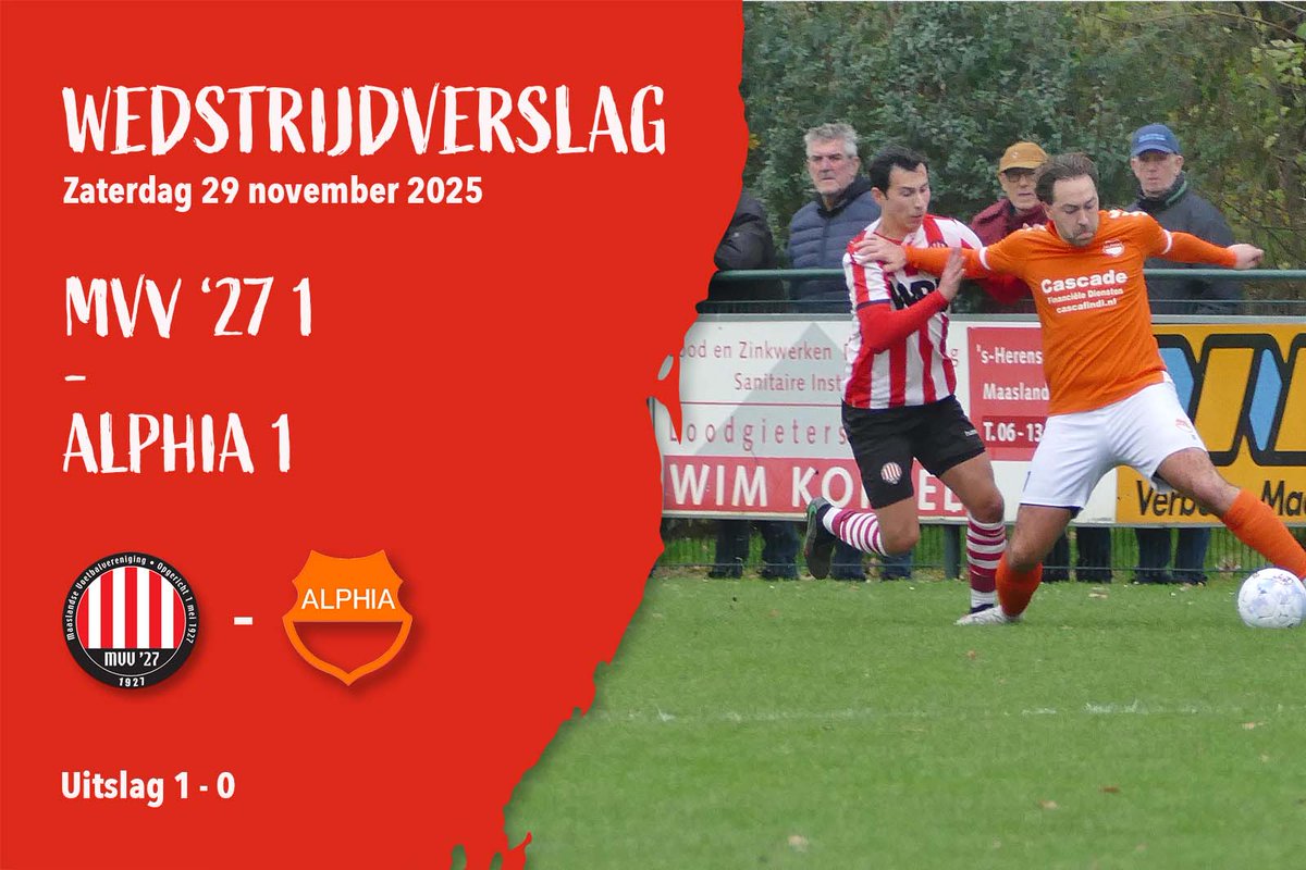 MVV ‘27 wint op de valreep van Alphia (1-0)  mvv27.nl/2025/11/30/mvv…