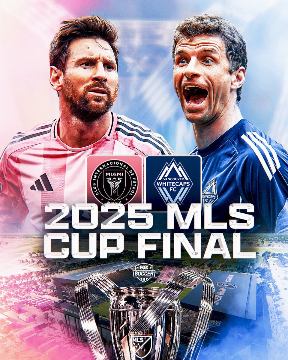 FOXSoccer's tweet image. MESSI VS MÜLLER IN THE MLS CUP FINAL 🍿

@InterMiamiCF will host @WhitecapsFC Saturday, December 6th on FOX 👀