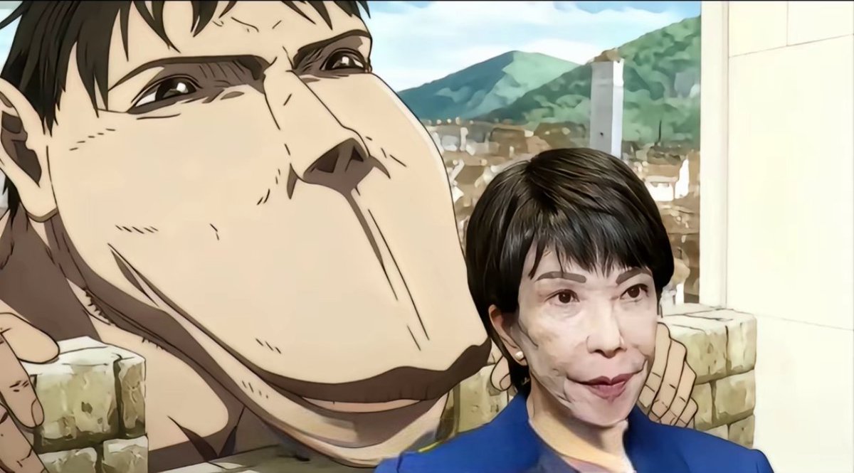 RyMfegzBUFNoZ8k's tweet image. 高市早苗が進撃の巨人の「車力の巨人」に似てるって言われてるけど、車力の巨人は高市みたいに軽率なバカじゃないし中身は美人なので風評被害だと思う