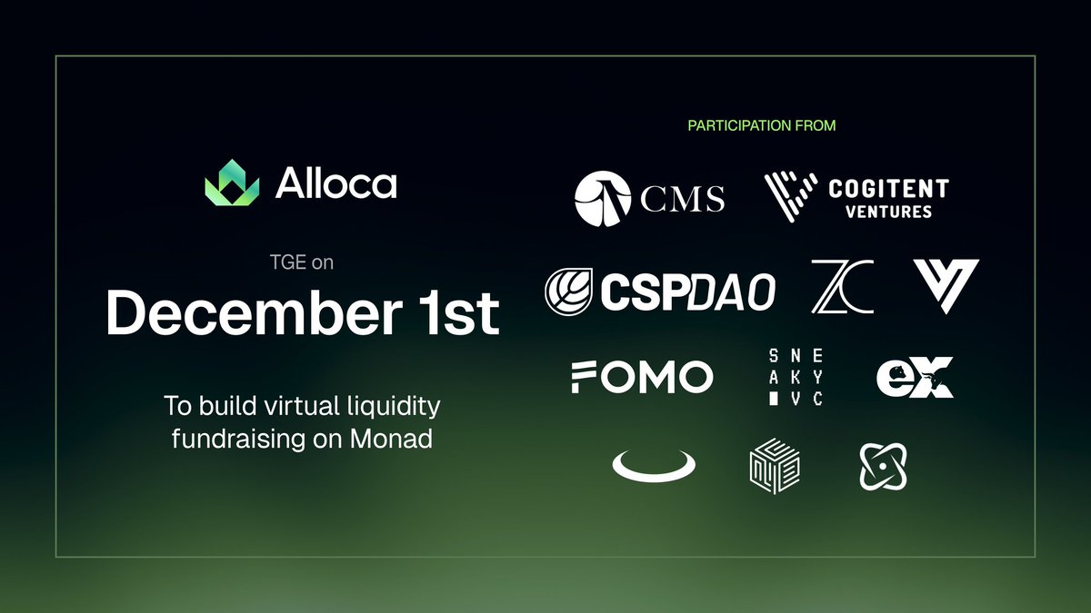 looking for a transparent, sustainable way to launch in Web3? 
<a href="/alloca_xyz/">Alloca</a> is setting the standard.
launching Q4 2025, this Monad-native platform brings fair sale structures + an XP-powered incentive loop that rewards real participation.

pad.chaingpt.org/pools/alloca-b…

 #Alloca
