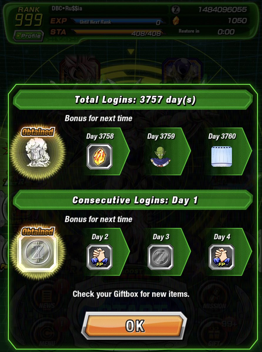 Well, unfortunately, my final day on Dokkan happened today, unexpectedly. I had one goal in mind, reach 4000 days consecutively and cumulatively. That goal came to a crashing end when I logged in today and realized… I forgot to login yesterday. Not only does this ruin my goal,