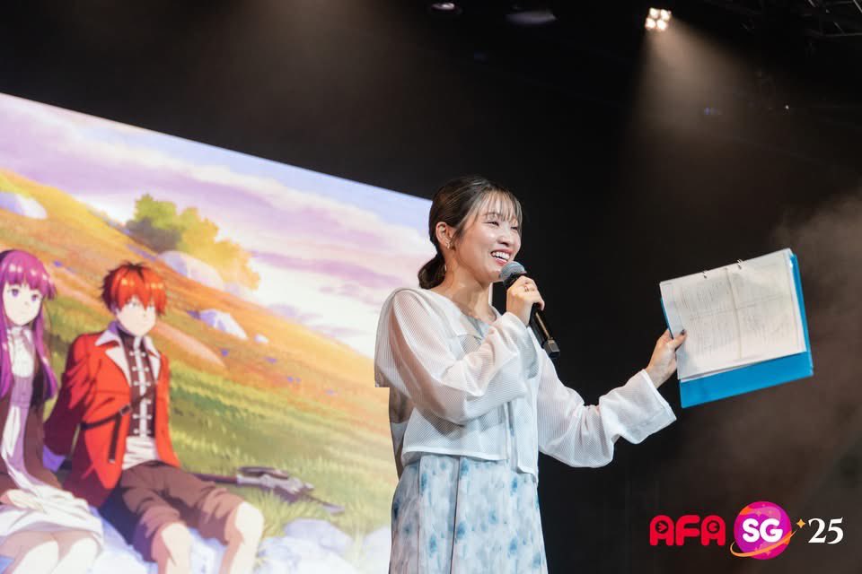 animefestasia's tweet photo. #AFASG25 A great Day Stage session with Frieren: Beyond Journey’s End — Kana Ichinose and Chiaki Kobayashi joined fans as Fern and Stark. ✨🎤

🪐Explore Japan pop culture. from now into moments beyond, at AFA Singapore 2025!
🎟 Don’t miss out: https://t.co/comHICrQXE https://t.co/9T0UstwJhj