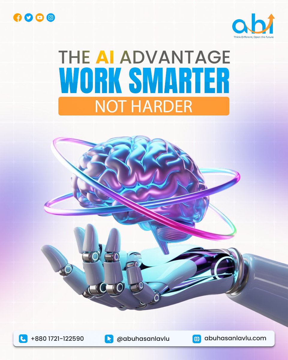 abuhasanlavlu's tweet image. AI helps you work smarter not harder
Automate tasks save time boost productivity
The future of work is AI powered

#AIAdvantage #WorkSmart #ProductivityTips #AI