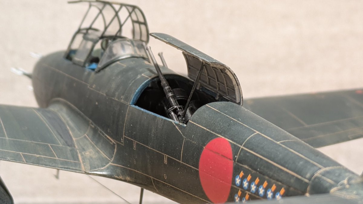 タミヤ1/48月光とりあえず完成しました。スミソニアン博物館で実機を見学した時の感動が蘇ります。チッピングはまだ不安なので、もう少し熟考してからやります。