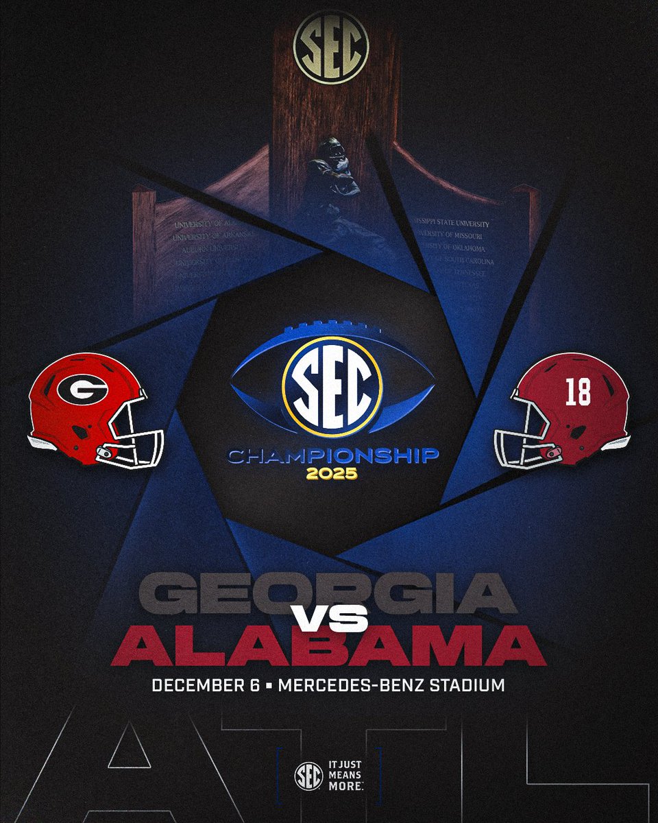 IT'S SET. 👀

<a href="/GeorgiaFootball/">Georgia Football</a>. <a href="/AlabamaFTBL/">Alabama Football</a>.

Time to write another epic chapter in Atlanta.

#SECFB x #SECChampionship