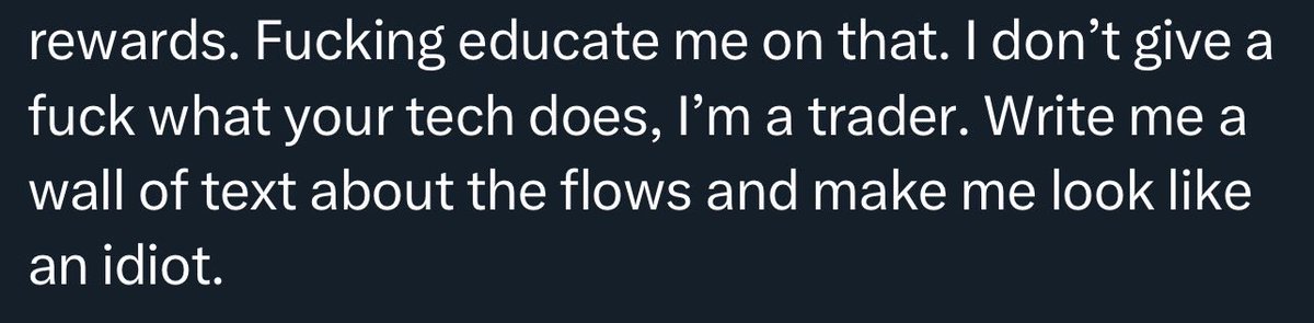 Lesson have learned. <a href="/CryptoHayes/">Arthur Hayes</a> is just a profit maxi and doesn't give a f*k about the tech. If he blames on price action of $MON, I just wonder what this guy thinks about $ENA price action.

Such a shit show. 🤡🤡🤡