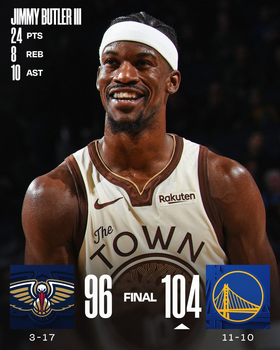 🏀 SATURDAY'S FINAL SCORES 🏀
Jimmy Butler III does his thing in the @warriors' W!
Gary Payton II: 19 PTS, 11 REB
Zion Williamson: 25 PTS, 7 REB, 4 AST
Saddiq Bey: 21 PTS, 7 REB