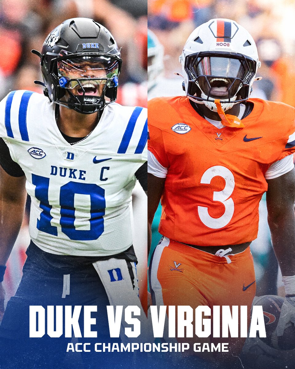 THE ACC CHAMP GAME IS SET 🏆

<a href="/DukeFOOTBALL/">Duke Football</a> | <a href="/UVAFootball/">Virginia Football</a>