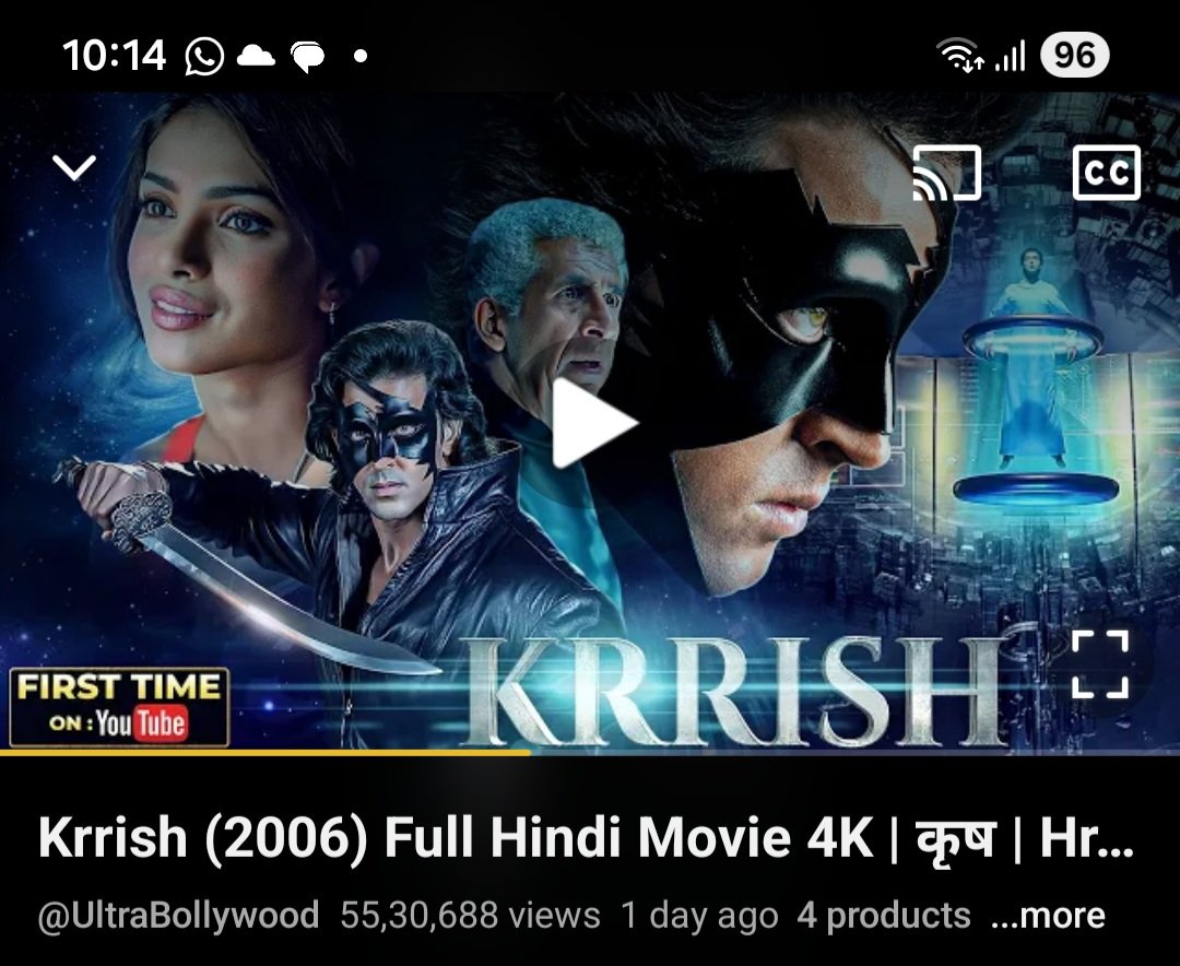 soumya_shayna's tweet image. BREAKING: KRRISH just punched its way to 5.5 MILLION views in 24 hrs 💥 😎🖤
Public is rewatching the OG superhero, the OG action, the OG charisma!⚡🌪️
Masterstroke by Roshans for releasing Koi Mil Gaya and Krrish on youtube that will get mass reach!
Dekho, warna FOMO pakka:…