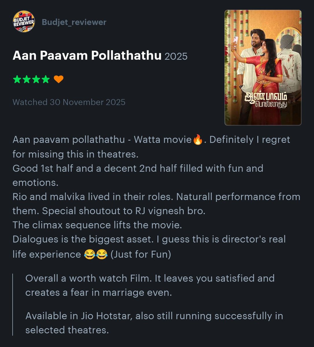 How is #Aanpaavampollathathu ? Check out the review here👇

Best choice for your weekend ✨