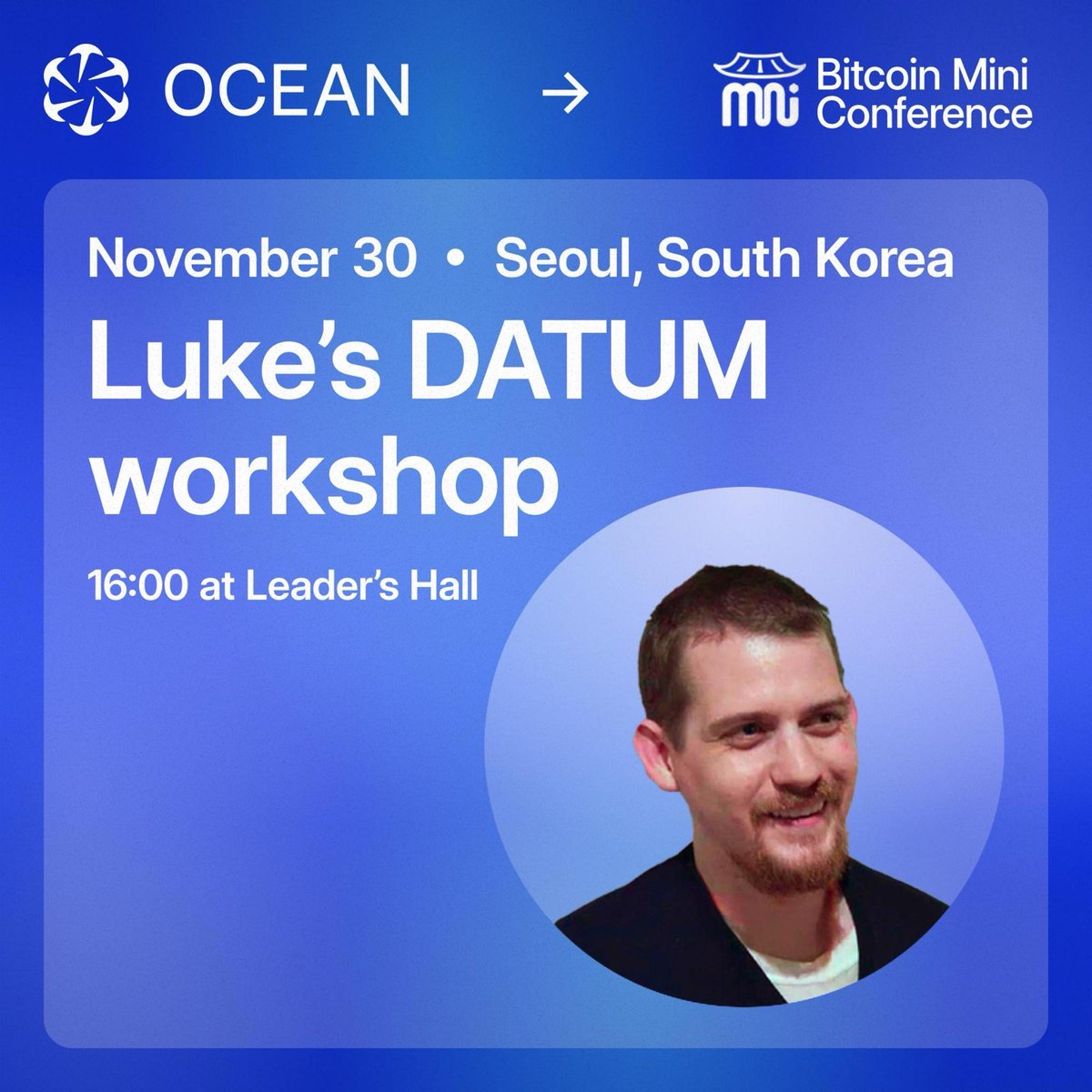 If you’re at <a href="/Bitcoinminiconf/">Bitcoin Mini Conference</a>, don’t miss <a href="/LukeDashjr/">Luke Dashjr</a>’s DATUM workshop with <a href="/PromenadeCastle/">promenade🌈</a>

Leaders Hall
Today • Nov. 30 • 16:00

Come learn and say hello! 👋