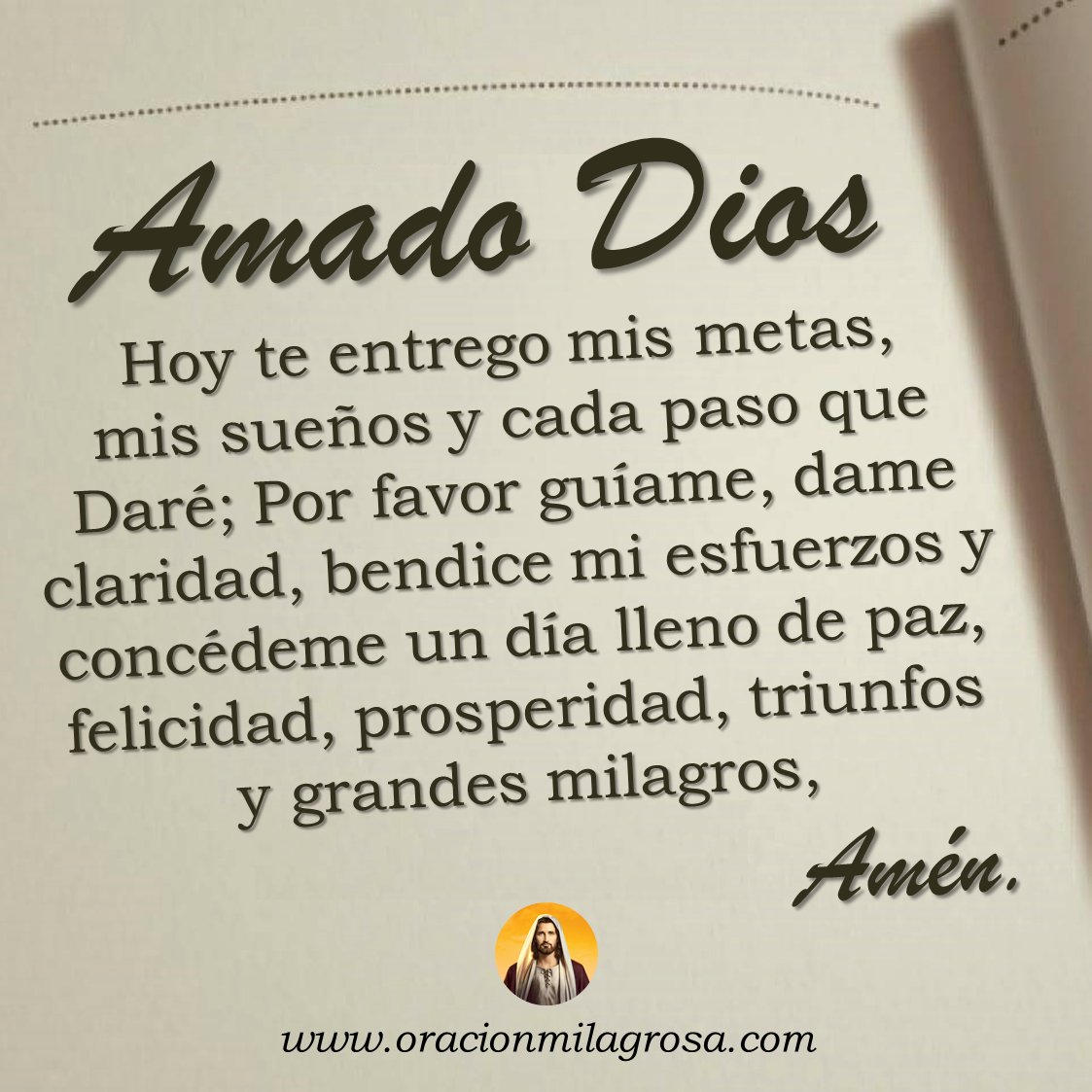 ORACIÓN DE LA MAÑANA PARA ALCANZAR TODAS TUS METAS: Amado Dios, hoy te pido fuerza y sabiduría para avanzar con firmeza hacia mis metas. Por favor acompaña cada decisión y llena mi camino de oportunidades, bendiciones y milagros.

Mira este vídeo en: youtu.be/11oLz-gfUo4 ✨