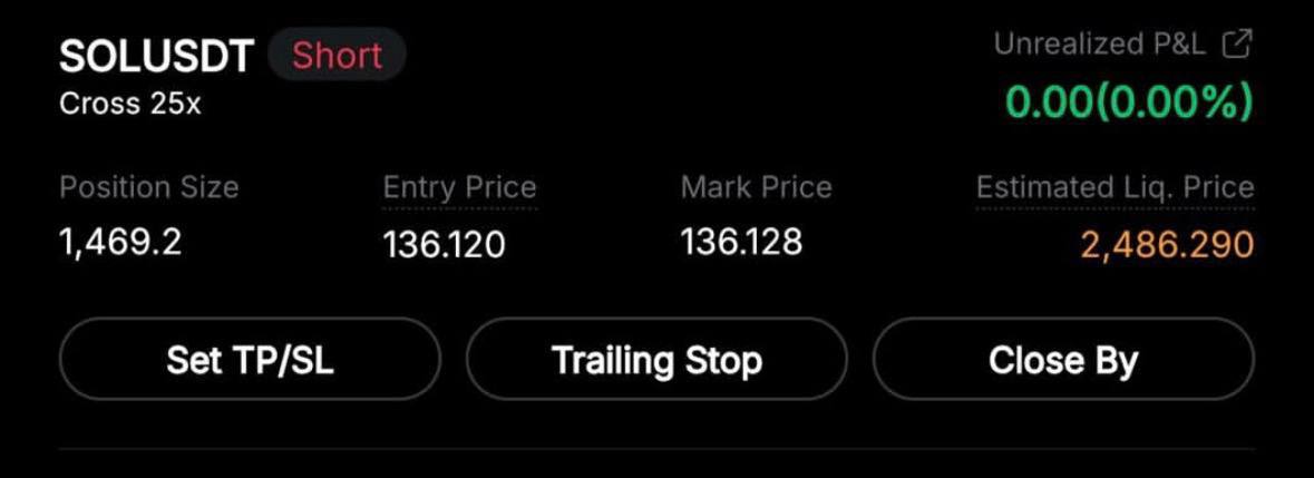 SignalMexc's tweet image. 📉Short #SOL 

❌SL: 139.3
💵TP: 134.9 - 133￼.7 - 133.1