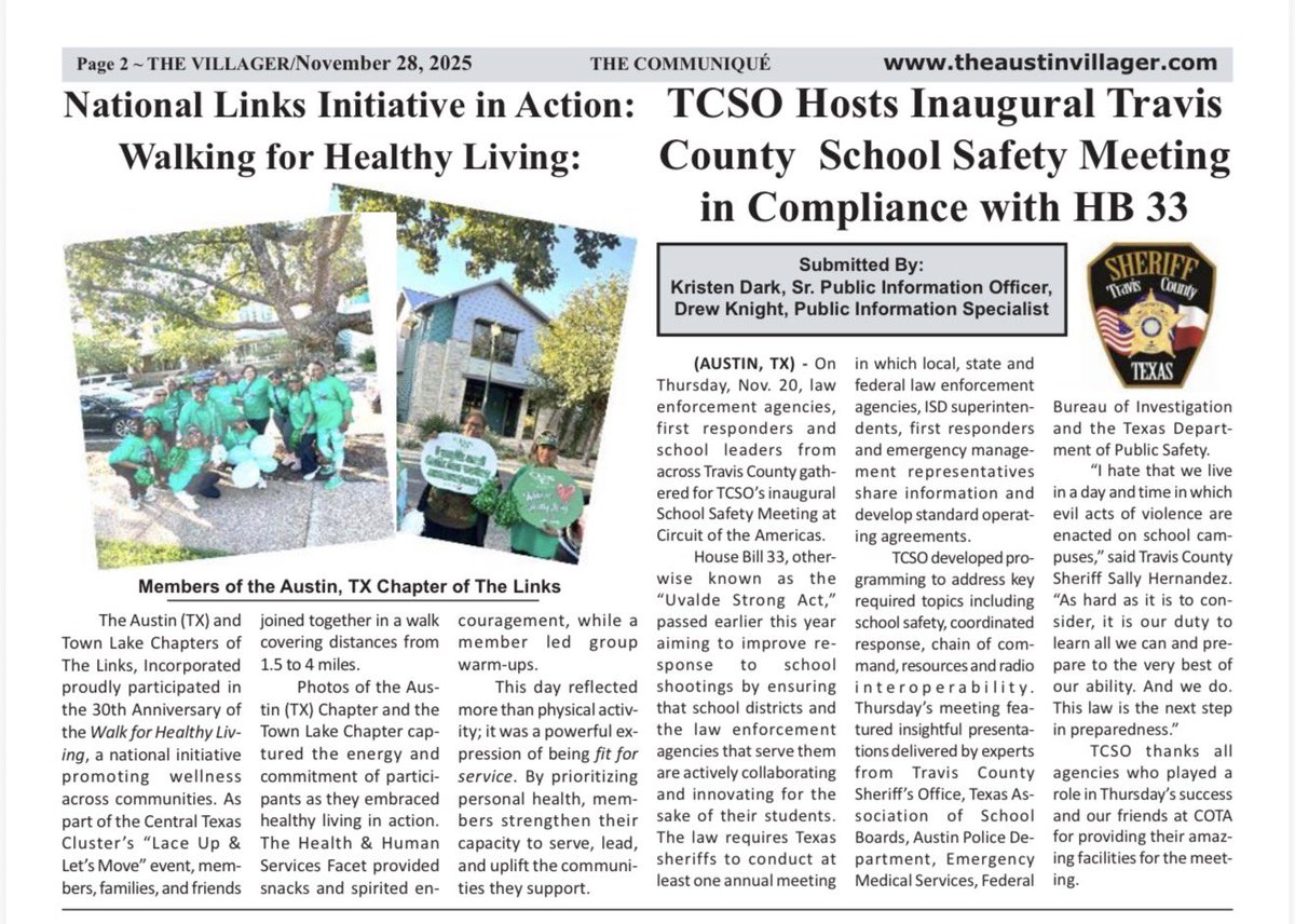 The Austin Chapter of The Links, Incorporated in the news: “Walking for Healthy Living.”

#austinlinkschapter 
#austinlinks 
#austintxlinks 
#walinks
