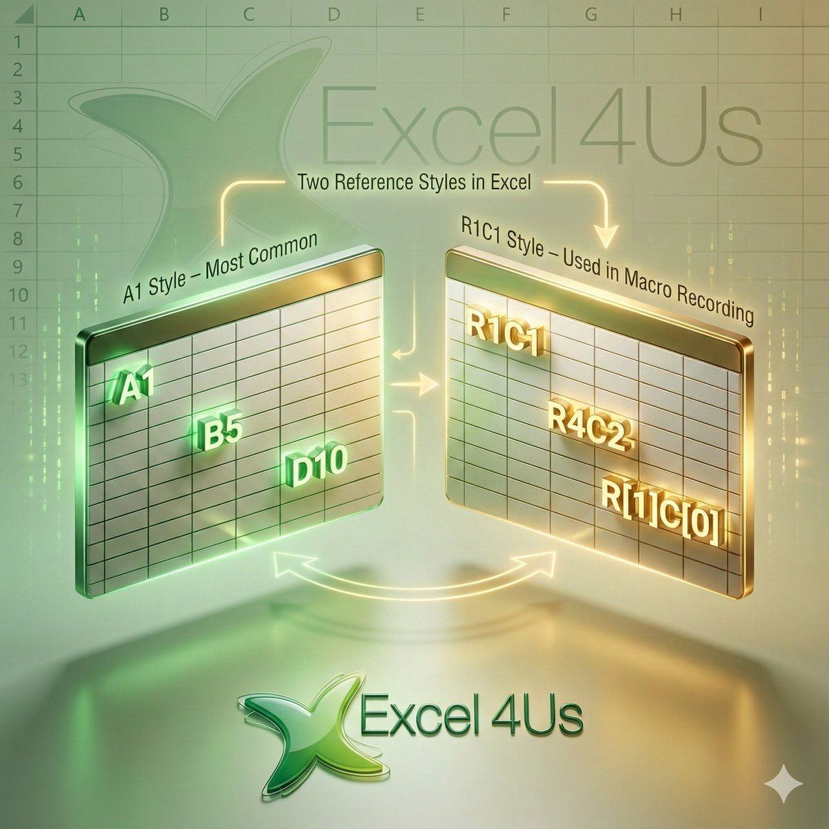 Excel4UsJo's tweet image. هل كنت تعرف إنّه في طريقتين لعرض المراجع في Excel؟
1️⃣ A1 — الشكل الأكثر استخدامًا
2️⃣ R1C1 — شكل مختلف للمراجع، Excel بستخدمه غالبًا أثناء تسجيل الماكرو لكتابة المعادلات بشكل أوضح
💡التبديل بينهم:
File → Options → Formulas → Reference Style → R1C1
#Excel #ExcelTips #Excel4Us