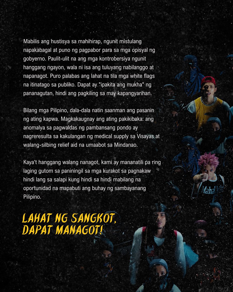 Pick up the pace, sampahan na ng case para magkaalaman na 🧐

Mula Luzon, Visayas, hanggang Mindanao, nakikiisa ang Brgy Magiliw sa panawagang ibalik ang pera ng taumbayan.

#LahatNgSangkotDapatManagot
#TrillionPesoMarch
#MagiliwBayanihan
#PPopRiseAgainstCorruption