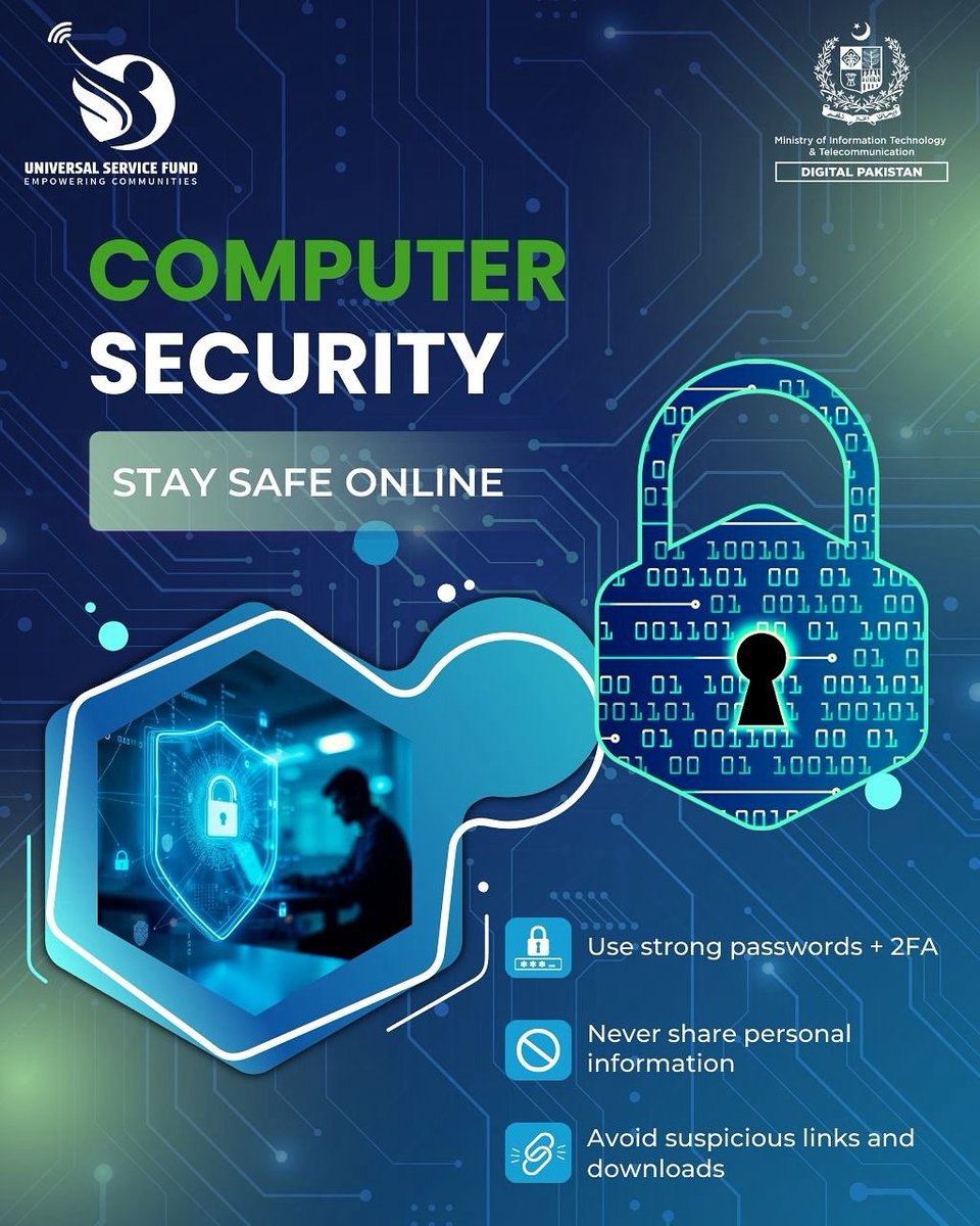 USF_Pak's tweet image. On this Computer Security Day, USF reinforces the importance of secure, responsible connectivity. In a world that’s more connected than ever, protecting our digital spaces is essential. Stay informed. Stay vigilant. Stay safe online.

#EmpoweringCommunities #DigitalPakistan
