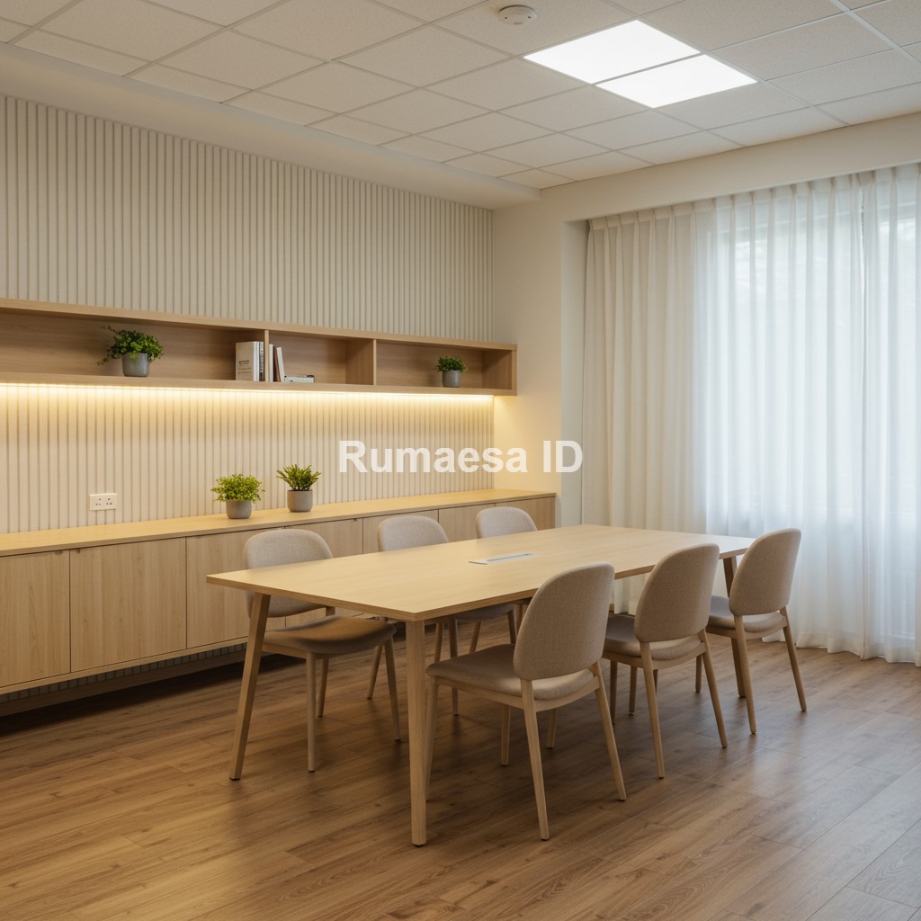 Rumaesa_ID's tweet photo. Ruang meeting santai dengan Vibes yang harmonis #InteriorDesign #interiorkantor #rumaesaid https://t.co/3OFsX8cvzU