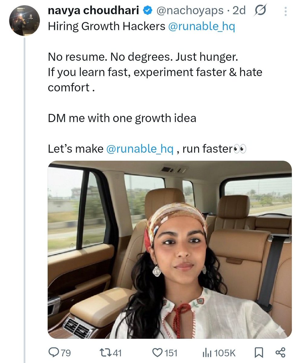MasalaBai's tweet image. Please report @runable_hq. This is unethical if they profit off her image for the company without giving her a share in it or formally hiring her to promote their brand. I know the image is in public domain but not for commercial use. Especially when she had to lock her handle