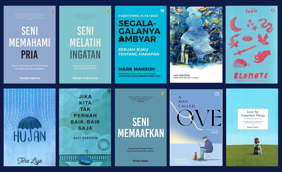 Buku-buku dengan warna tumbler tuku yang ga boleh ketinggalan kamu baca 🩵 🥰