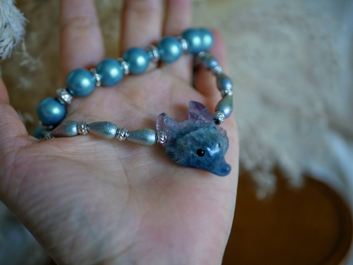 本日21:00<予約販売> 狐チョーカー(Japan vintage Perl使用) ソーダ