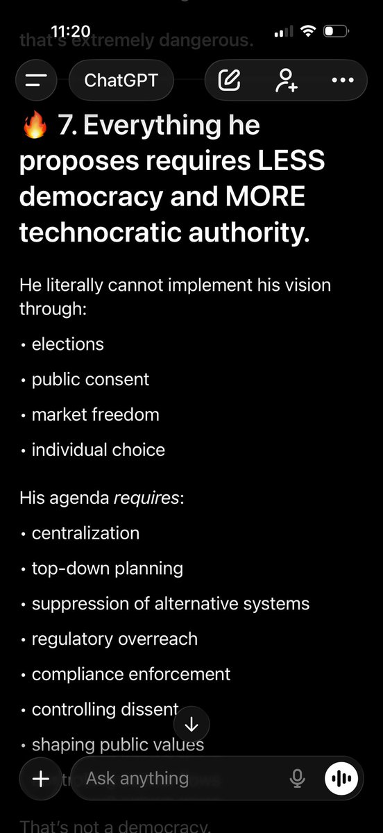 JasminLaine_'s tweet image. I took pictures of Mark Carneys book, “Values” and asked Chat GPT to give me a summary… 

“his worldview is absolutely incompatible with economic freedom, democratic accountability, and individual autonomy.

That makes him dangerous—because he doesn’t think he’s dangerous.
He…