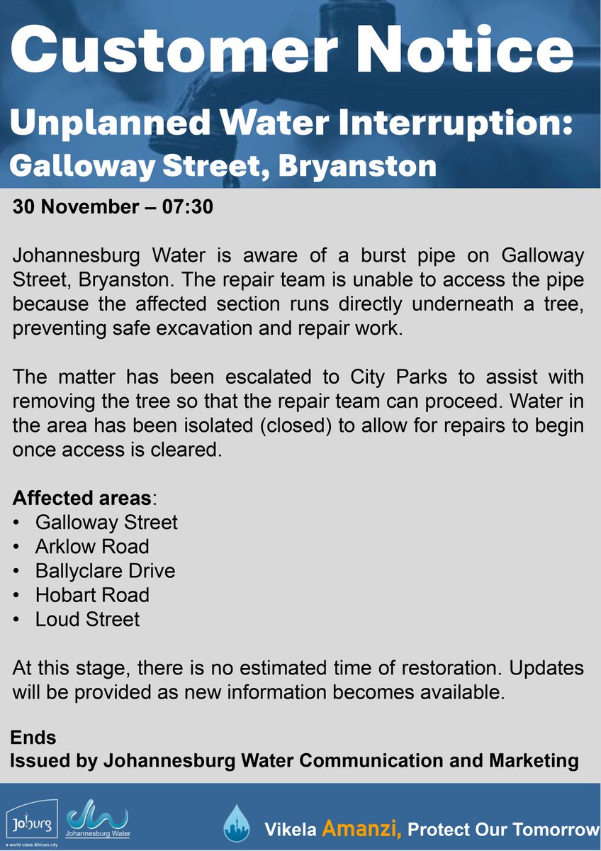 Johannesburg Water tweet media