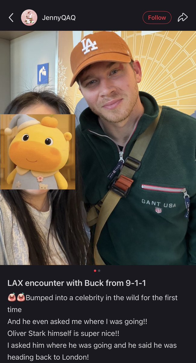 bombnectar's tweet image. op ran into oliver at lax before boarding, and ran into ryan at the dubai airport after landing (op and ryan were on the same flight). op said they were both really nice. *ss were auto translated by rednote