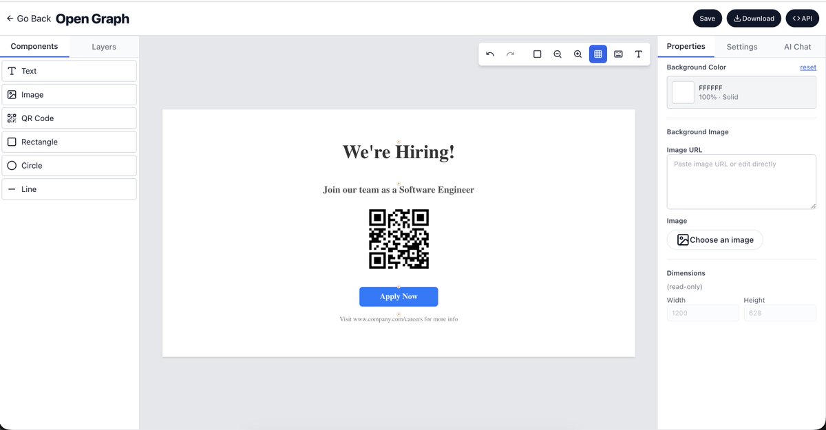 Imejis_io's tweet image. QR code Support added

QR code for dynamic QR generation with customizable colors, error correction 
perfect for 
- marketing materials, 
- event tickets, and 
- product packaging.

Experience the future of design editing. Try it now! 🚀

#DesignTools #AI #ProductLaunch