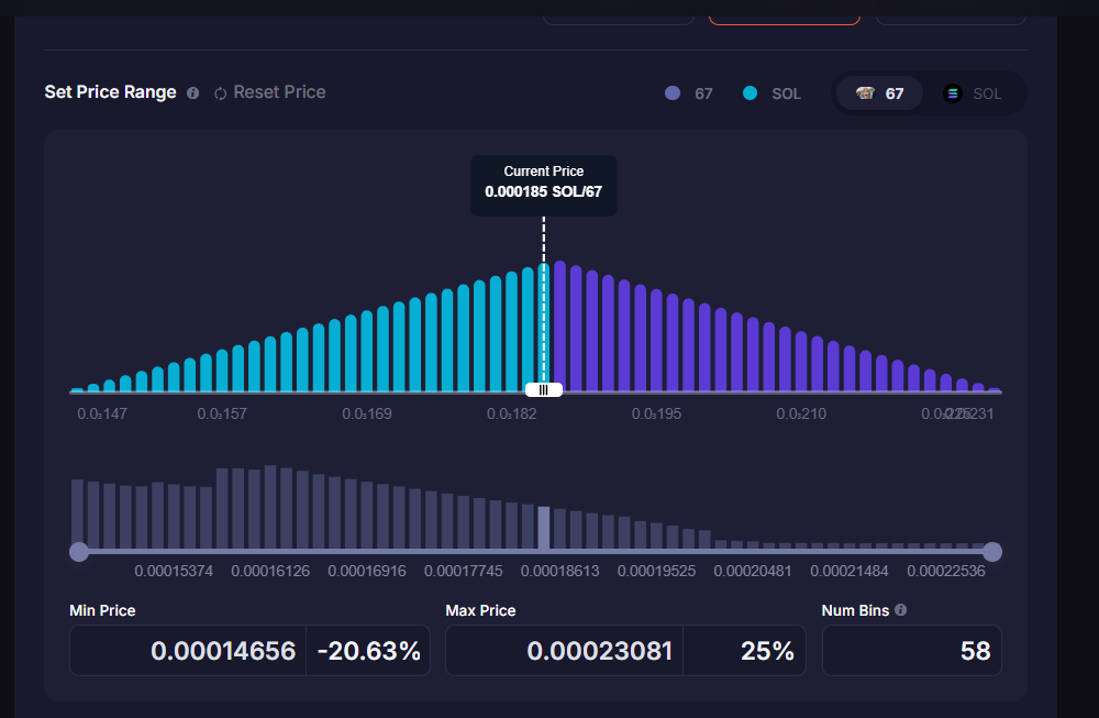 为代币和 SOL 添加仓位的选项