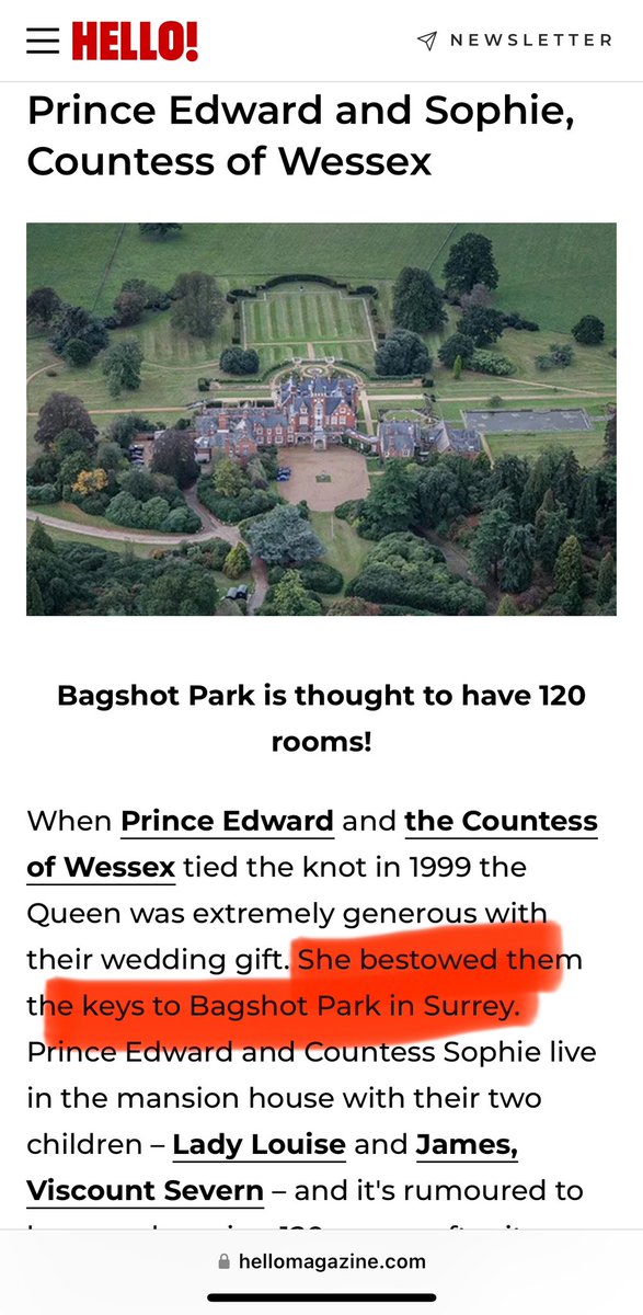 It was all
There in plain sight 

A wedding gift from you that you never knew about? 

#abolishthemonarchy #royalgreed #bagshotpark