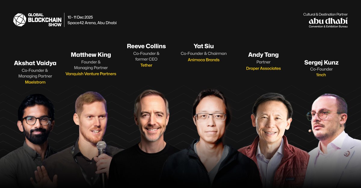 🌐 The decentralized future starts here.

Join #Web3 leaders, innovators &amp; investors at Global Blockchain Show Abu Dhabi 2025.

📅 Dec 9–10 | 📍 Space42 Arena

🎟️ Early bird passes → globalblockchainshow.com/abu-dhabi

#Blockchain #Crypto #GBC2025