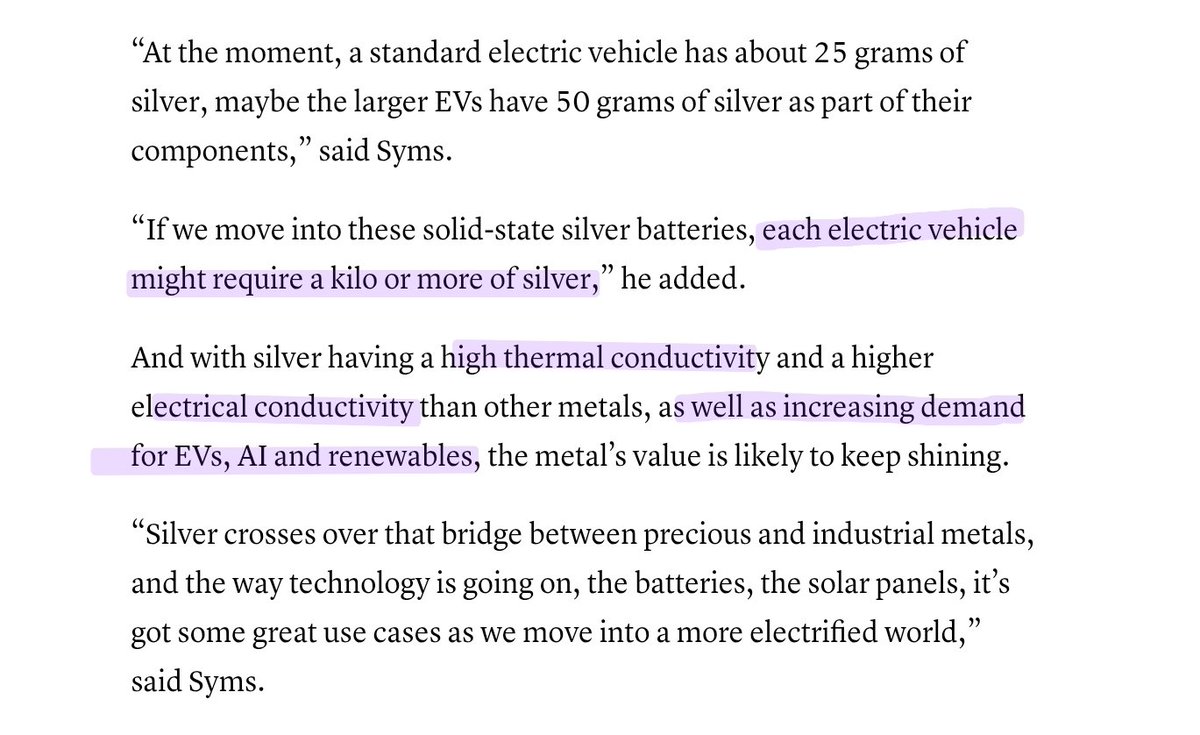 Silver for Electric Vehicle, Artificial Intelligence &amp; Renewables is what, NVIDIA GPUs are for data centres &amp; processing.

Meaning: Having it increases efficiency so much that even its extra cost is also worth it because output is very good. 

#silver