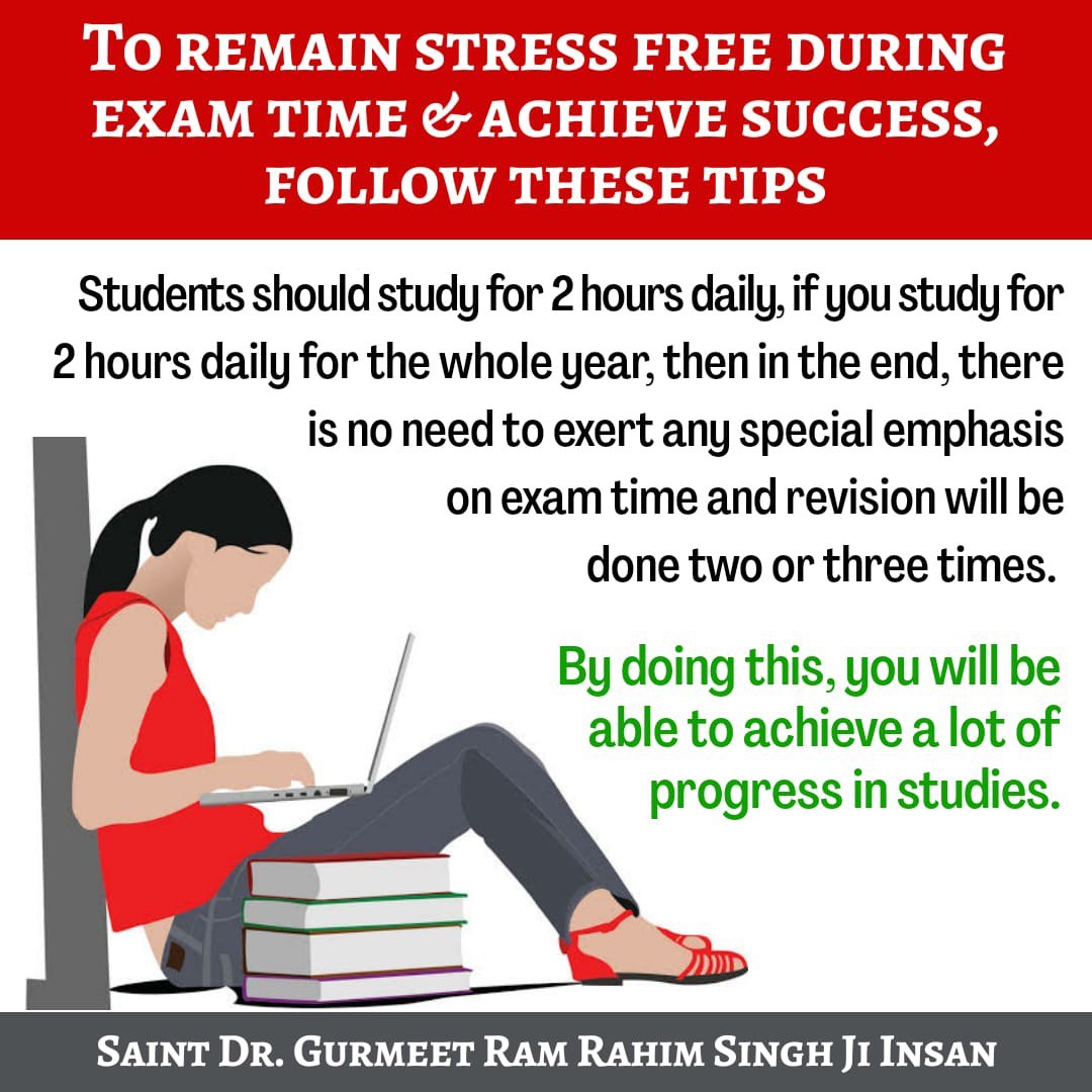 Kaushal23139933's tweet image. Ace your exams with ease! Saint Gurmeet Ram Rahim&apos;s #SmartStudyTips has got you covered! Boost your productivity, confidence &amp;amp; concentration. Learn the strategies to succeed! #StudyTips #ExamSuccess #ProductivityHacks