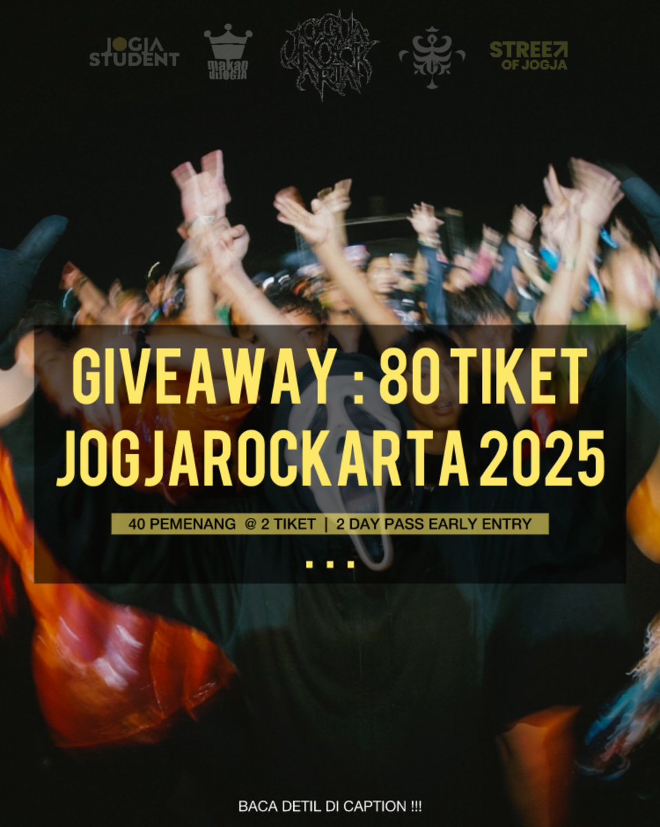 event_Jog's tweet image. Mau nonton JogjaROCKarta gratis?

Cek infonya disini :
instagram.com/p/DRqxeiJj0y3/…

#giveaway #jogjarockarta #JRF2025