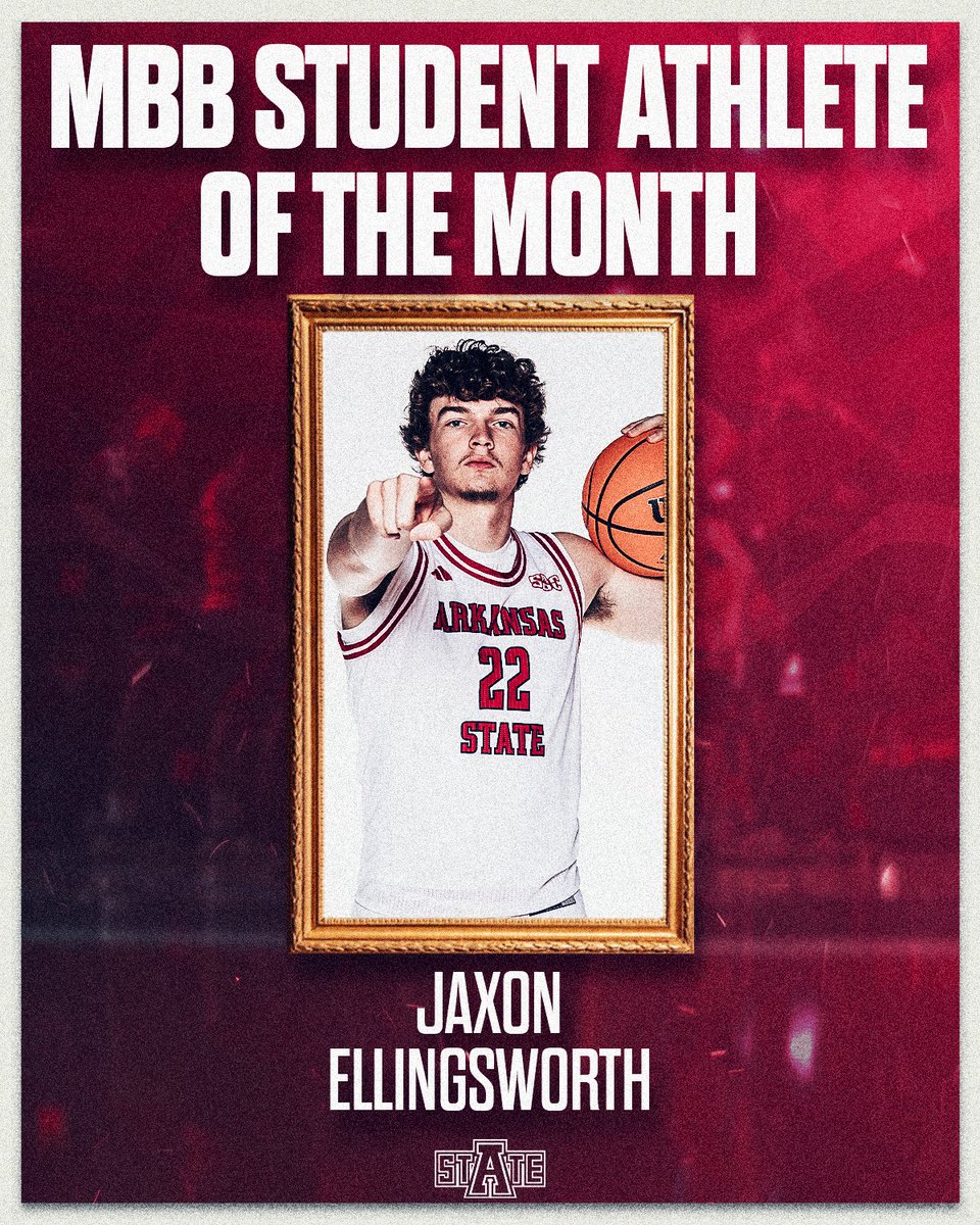 AStateMB's tweet image. Congratulations to Jaxon Ellingsworth for being named the November MBB student athlete of the month 

#WolvesUp