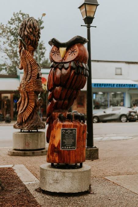 0xtechnerd's tweet image. These are carved with a chainsaw they are all over my town but they just added the grinch which was amazing great job whoever it was