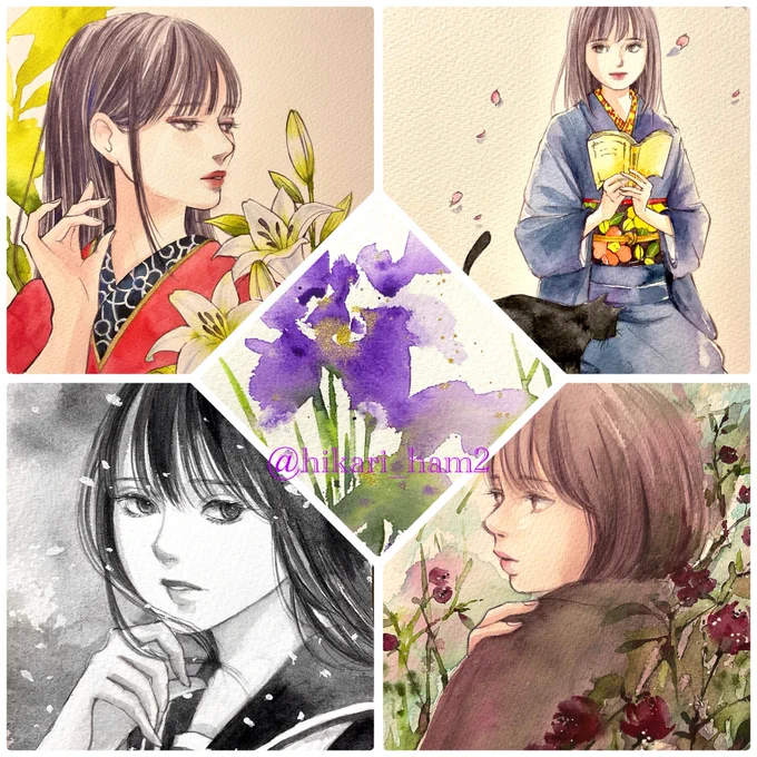#今月描いた絵を晒そう 

今月もたくさん見ていただきありがとうございます☺️とてもいい気候なのにこもりひっきしてました🍁紙の消費量が 