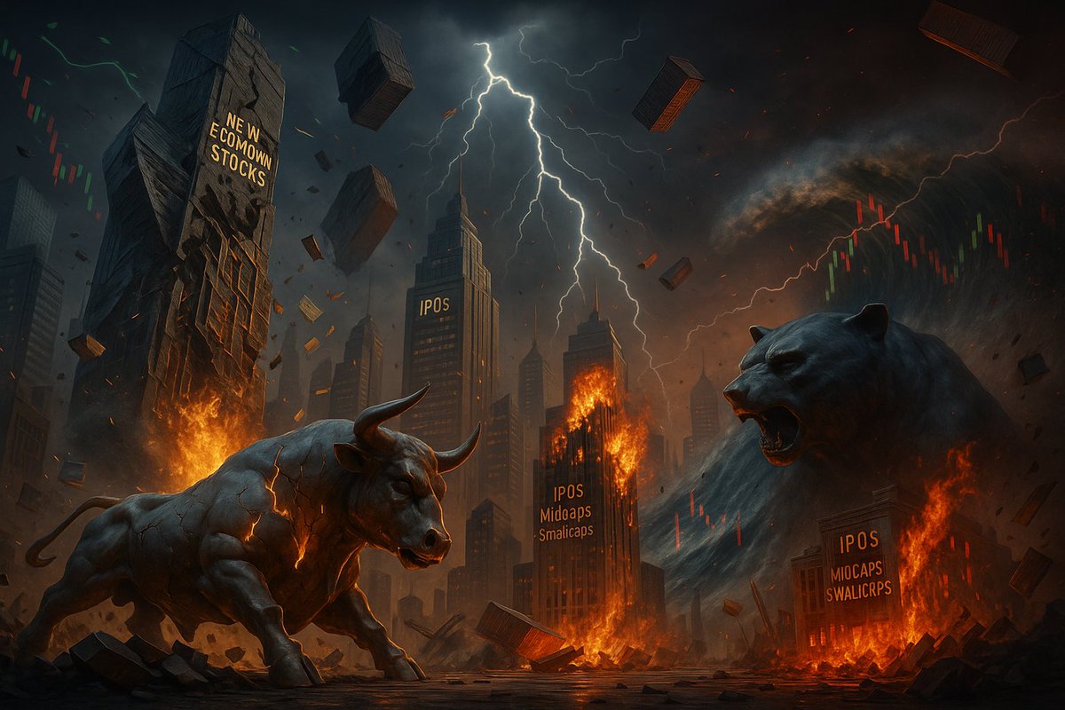 AlgoBoffin's tweet image. 🚨 History doesn’t repeat… but it Rhymes with Precision

In the last 50 years, India has seen many Brutal Bear Vycles —
1992 (Harshad), 2000 (Ketan Parekh), 2008 (GFC), 2015 (China), 2020 (Covid).

After comparing #Macros, #Valuations, #Liquidity, #Euphoria, #Fraud_Patterns &amp;amp;…