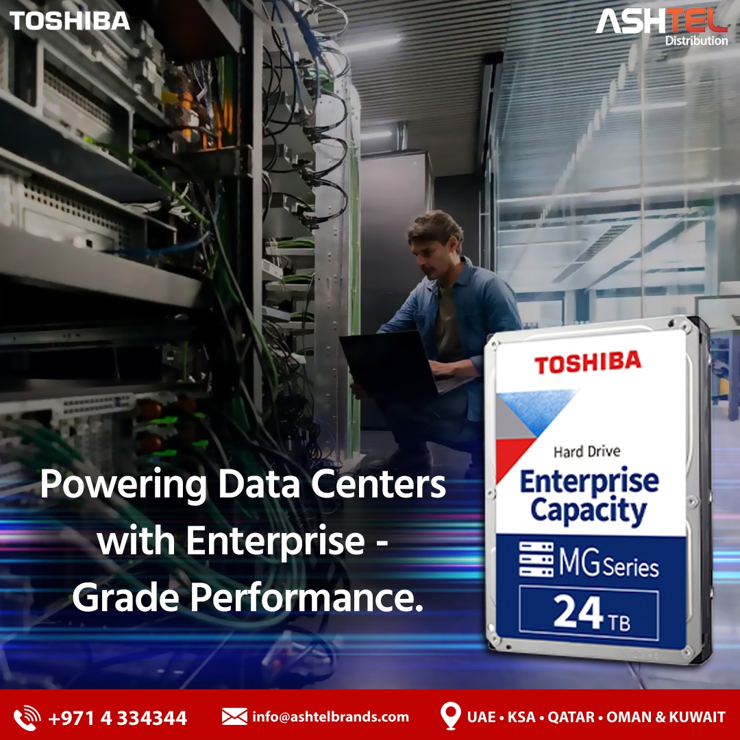 Ashtel_Brands's tweet image. Meet the Toshiba MG Series — engineered for reliability, scalability, and performance in enterprise environments. 

#ToshibaMGSeries #EnterpriseStorage #DataCenterSolutions #ReliablePerformance #ToshibaStorage #HighCapacityDrive #AshtelDistribution