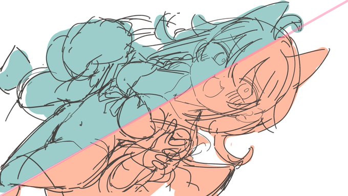 今日のスケブ絵のラフできたー頑張るかー 