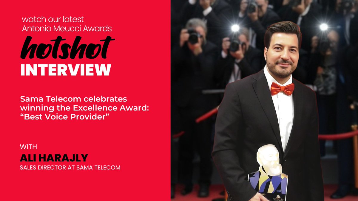 hottelecom's tweet image. Watch Ali Harajly, Sales Director at Sama Telecom, in his HOTShot interview at the Antonio Meucci Awards in Madrid as he celebrates winning the Excellence Award for “Best Voice Provider.”

Watch Ali’s interview: youtu.be/u6eWLjXsMkA

#WWC #WWC2025 #AntonioMeucciAwards #HOTShot