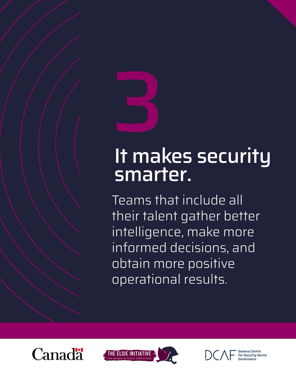 Why does #inclusion strengthen #security? Here there are three simple, measurable, and undeniable reasons. 

When institutions remove barriers and make #equality structural,  they perform better, and #peace is more attainable. 

Because equality makes security smarter. That’s