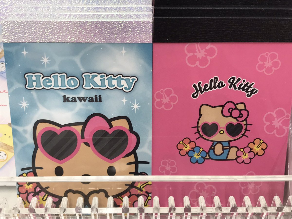 ⭐*)様 新品未使用♡ハローキティハイビスカスメモピンク 日焼けキティちゃんの可愛いメモが入荷しました🕶✨ ハイビスカス柄が