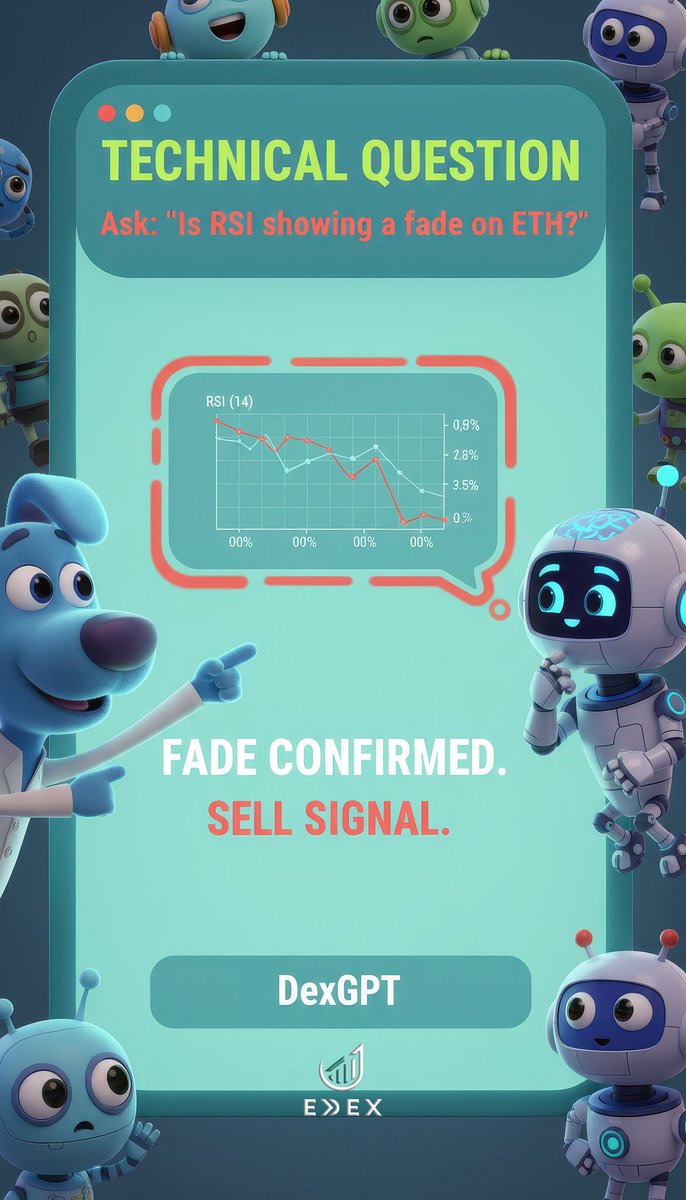 exdexglobal's tweet image. Technical analysis doesn’t have to be complicated.
DexGPT reads the RSI for you — and this time, it’s a confirmed SELL. 🚨

#ExDex #DexGPT #TechnicalAnalysis #RSIFade #ETHChart #CryptoTraders #AITradingBot #MarketSignals #SmartInvesting #DigitalAssets #CryptoTips #ExDexGlobal