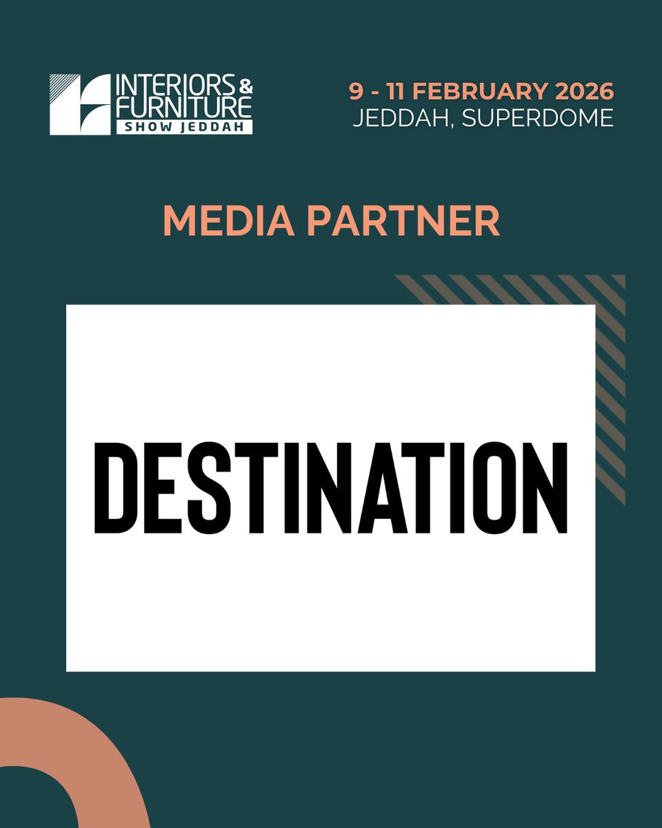 interiorshowjed's tweet image. Excited to welcome @Destination_KSA  as our Media Partner!

They’ll bring you the latest updates, insights and behind-the-scenes moments from Interiors &amp;amp; Furniture Show Jeddah 2026.

#IFSJ2026 #InteriorsShowJeddah #DestinationKSA #Furniture #InteriorDesign #Jeddah