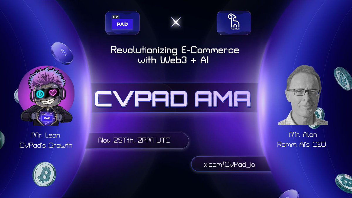 NaomiAntia62188's tweet photo. 1/5
@CVPad_io
https://t.co/A1nN2hU1pz is live on Spaces with CVPad, breaking down how AI agents, microstores, and token rewards are rebuilding e-commerce. If you want real insights on Web3 retail, jump into the AMA now. 
#RAMMAI #CVPad #Web3 #AI #Crypto https://t.co/CooXQs2BMP