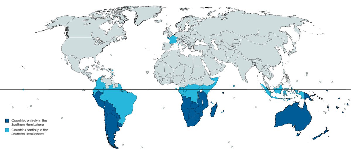 Civixplorer's tweet photo. Only 33 of the world's 195 countries are located in the Southern Hemisphere. https://t.co/SJTGCGdvx0