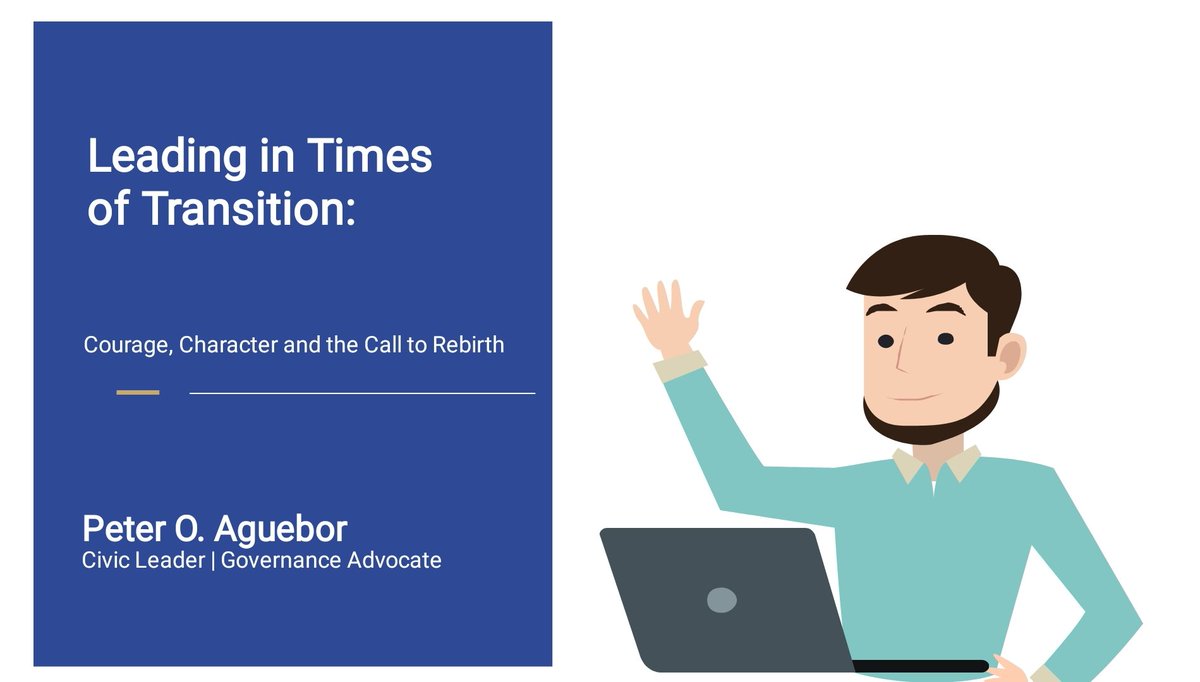 Yesterday at the YALI Network Edo Summit 2.0, I had the privilege of speaking on “Leading in Times of Transition: Courage, Character &amp; the Call to Rebirth.”
Inspiring to engage young leaders on navigating change with clarity, integrity and boldness.
Grateful for the opportunity.